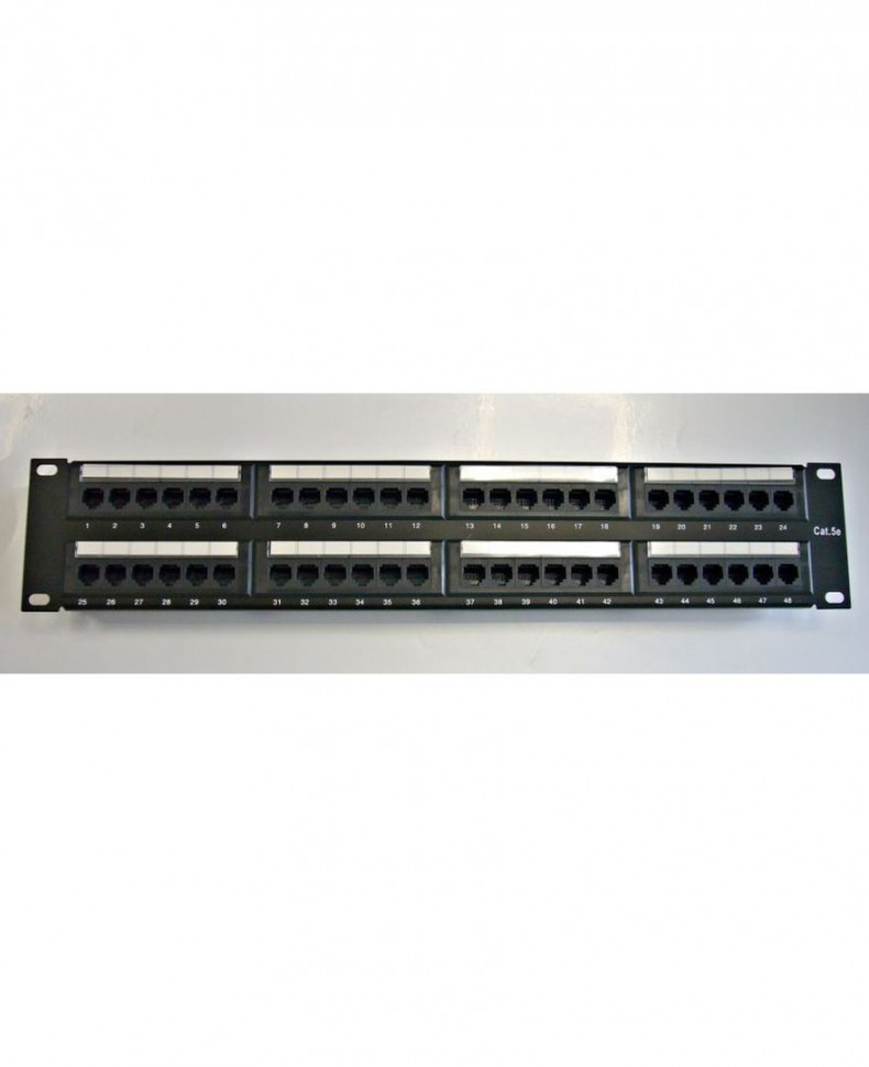 Патч-панель Netko UTP 48 портов, RJ45, 5e, 19", 2U, dual IDC