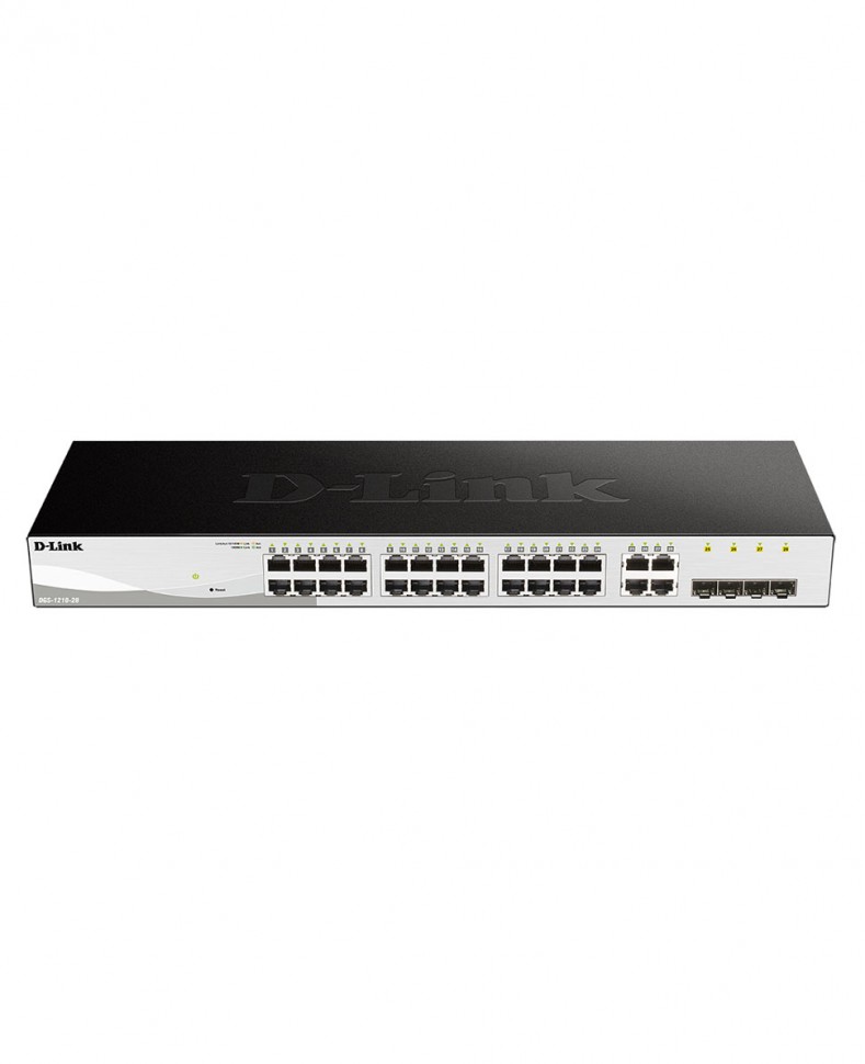 Коммутатор гигабитный управляемый D-Link DGS-1210-28 с 24 портами 10/100/1000Base-T и 4 комбо-портами 100/1000Base-T/SFP