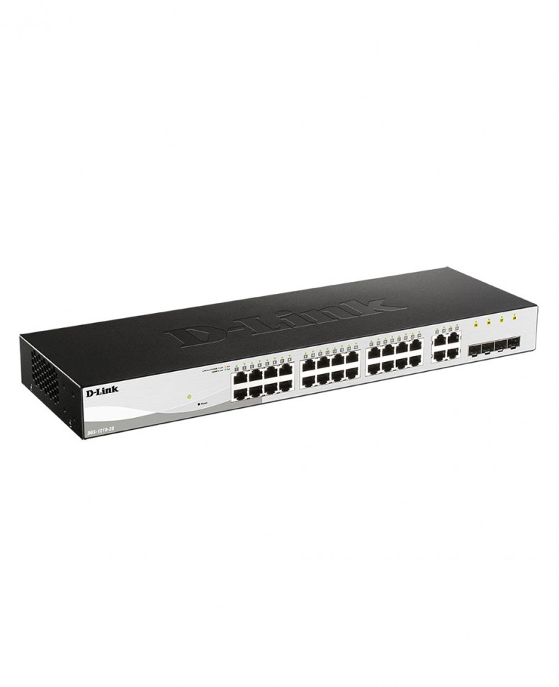 Коммутатор гигабитный управляемый D-Link DGS-1210-28 с 24 портами 10/100/1000Base-T и 4 комбо-портами 100/1000Base-T/SFP
