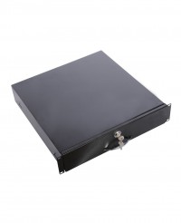 Полка (ящик) для документации 2U, цвет черный