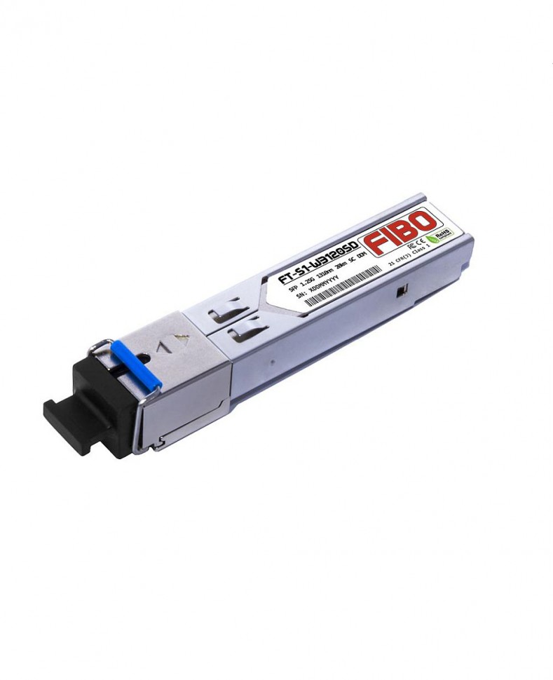 Модуль SFP FIBO WDM 1000BASE-LX, одноволоконный, SM, TX1310/RX1550, DDM, SC, 20 км