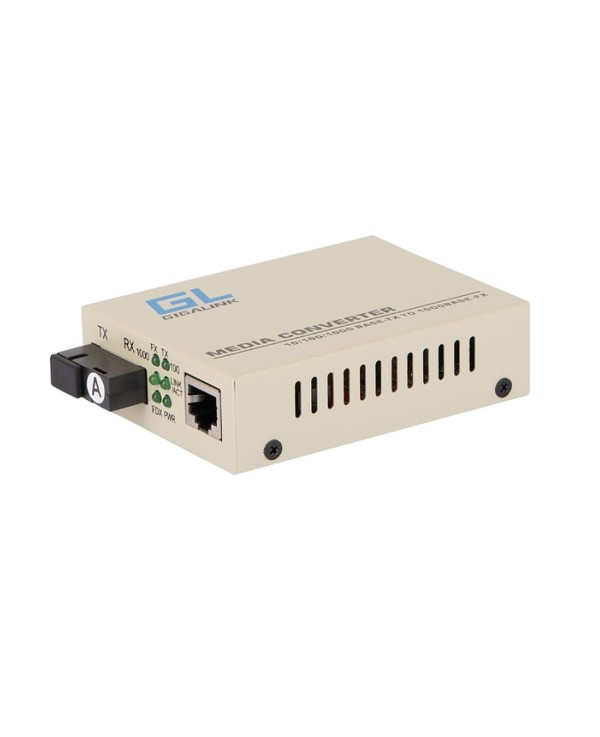 Медиаконвертер GIGALINK 10/100/1000 Base-TX - 1000Base-FX одноволоконный (WDM), SM, TX1310/RX1550, SC, 20 км