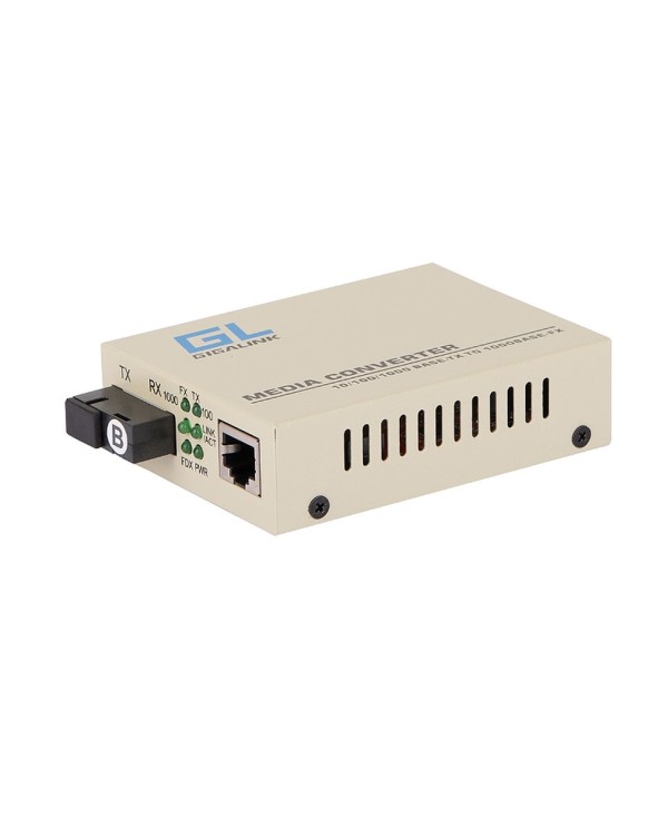 Медиаконвертер GIGALINK 10/100/1000 Base-TX - 1000Base-FX одноволоконный (WDM), SM, TX1550/RX1310, SC, 20 км