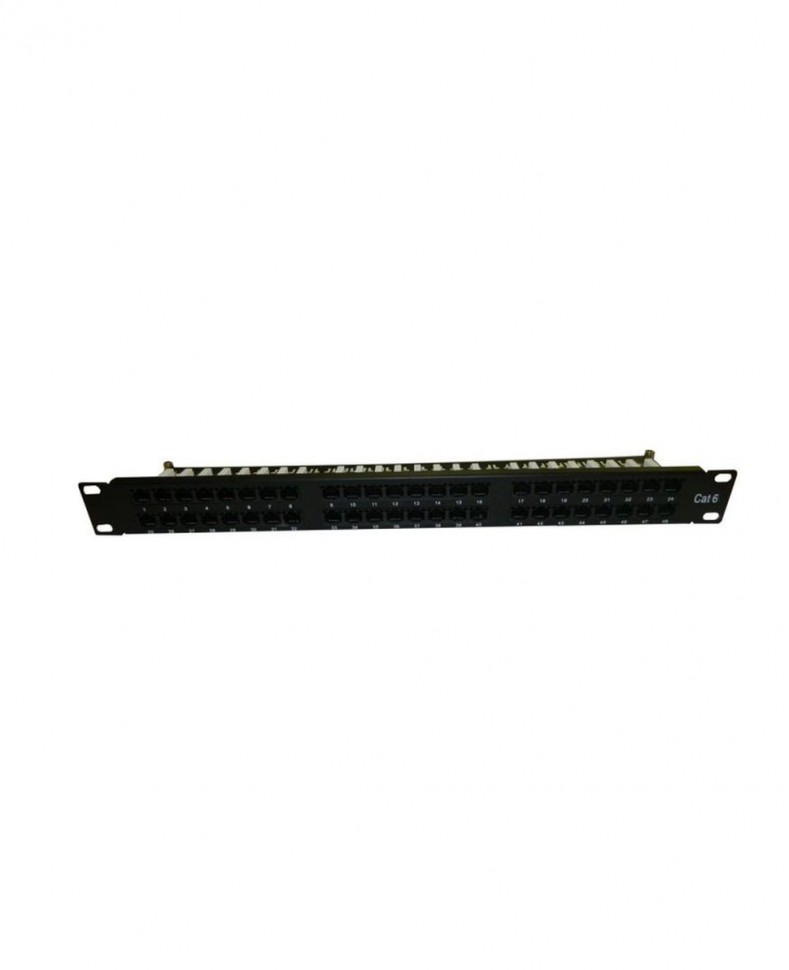 Патч-панель Netko UTP 48 портов, RJ45, кат.6, 19", 1U, Krone