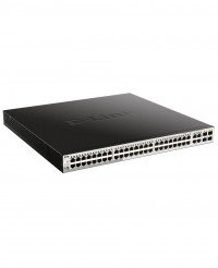 Коммутатор гигабитный управляемый D-Link DGS-1210-52MP/F с 48 портами 10/100/1000Base-T с поддержкой РоЕ и 4 комбо-портами 100/1000Base-T/SFP