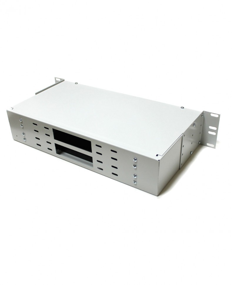 Оптический кросс ШКО-С-2U-48-FC 19", 2U, 6 сменных планок на 8 FC, 2 сплайс-кассеты