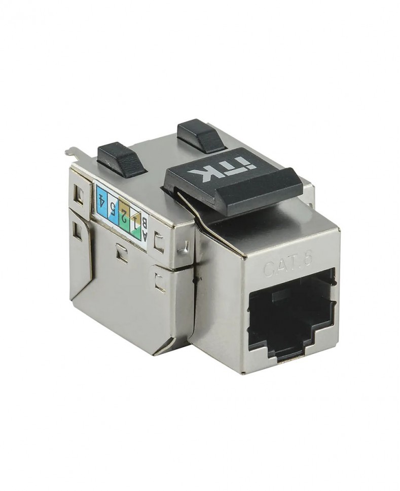 Модуль Keystone ITK экранированный RJ45 (8P8C), кат.6, IDC 110, 90°, металлик
