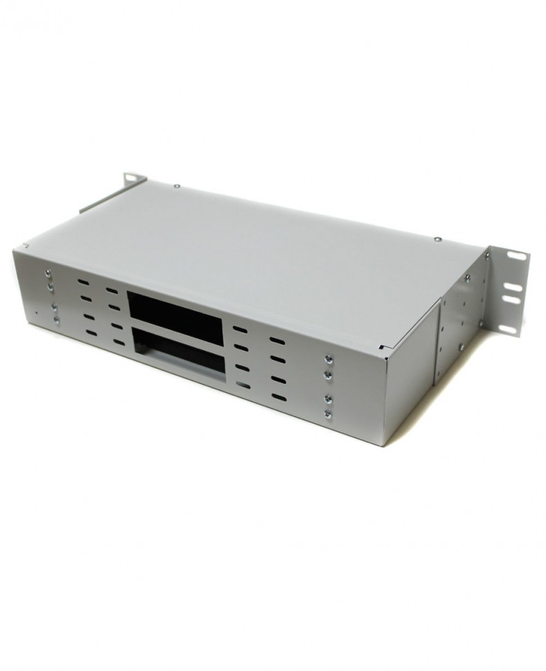 Оптический кросс ШКО-С-2U-48-SC 19", 2U, 6 сменных планок на 8 SC, 2 сплайс-кассеты