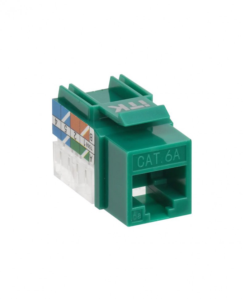 Модуль Keystone ITK RJ-45 (8P8C), кат.6A, IDC 110, 90°, зеленый