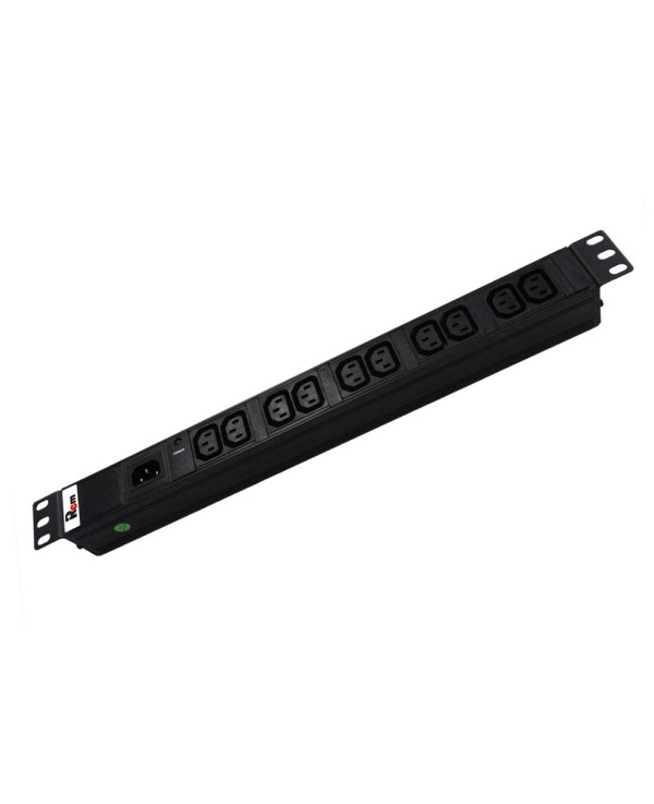 Блок розеток Rem-10 без шнура с инд., 10  IEC 60320 C13, вход IEC 60320 C14, 10 A, алюм., 19"