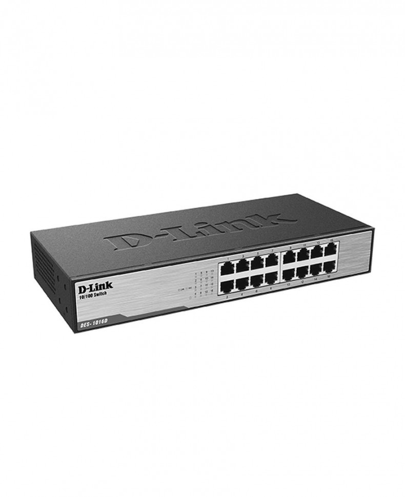 Коммутатор неуправляемый D-Link DES-1016D/H1A с 16 портами 10/100 Мбит/c