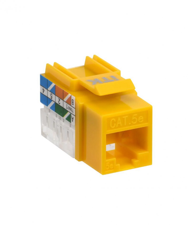 Модуль Keystone ITK RJ-45 (8P8C), кат.5e, IDC 110, 90°, желтый Модуль Keystone ITK RJ-45 (8P8C), кат.5e, IDC 110, 90°, желтый