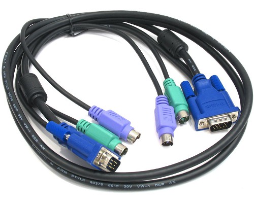 Кабель KVM D-Link DKVM-CB5 для подключения клавиатуры, мыши и монитора, длина 4,5 м