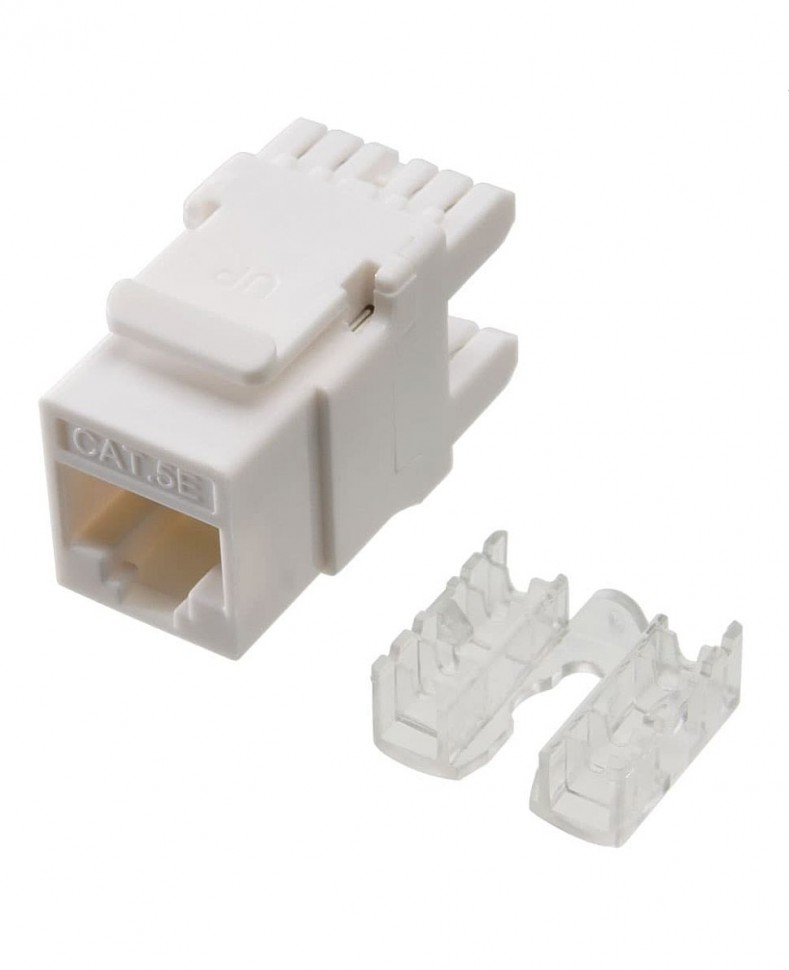 Модуль Keystone RJ-45 (8P8C), кат.5e, DUAL IDC, 180°, белый, под инструмент, для патч-панели