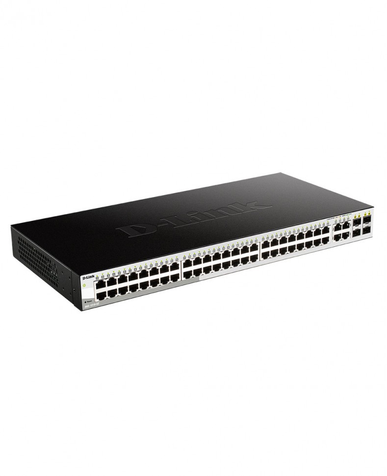 Коммутатор гигабитный управляемый D-Link DGS-1210-52 с 48 портами 10/100/1000Base-T и 4 комбо-портами 100/1000Base-T/SFP