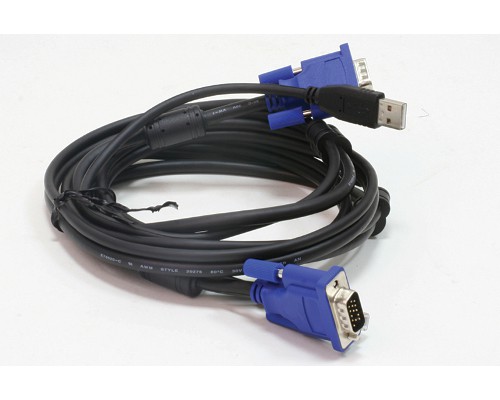 Кабель KVM D-Link DKVM-CU3 для подключения клавиатуры, мыши и монитора, длина 3 м