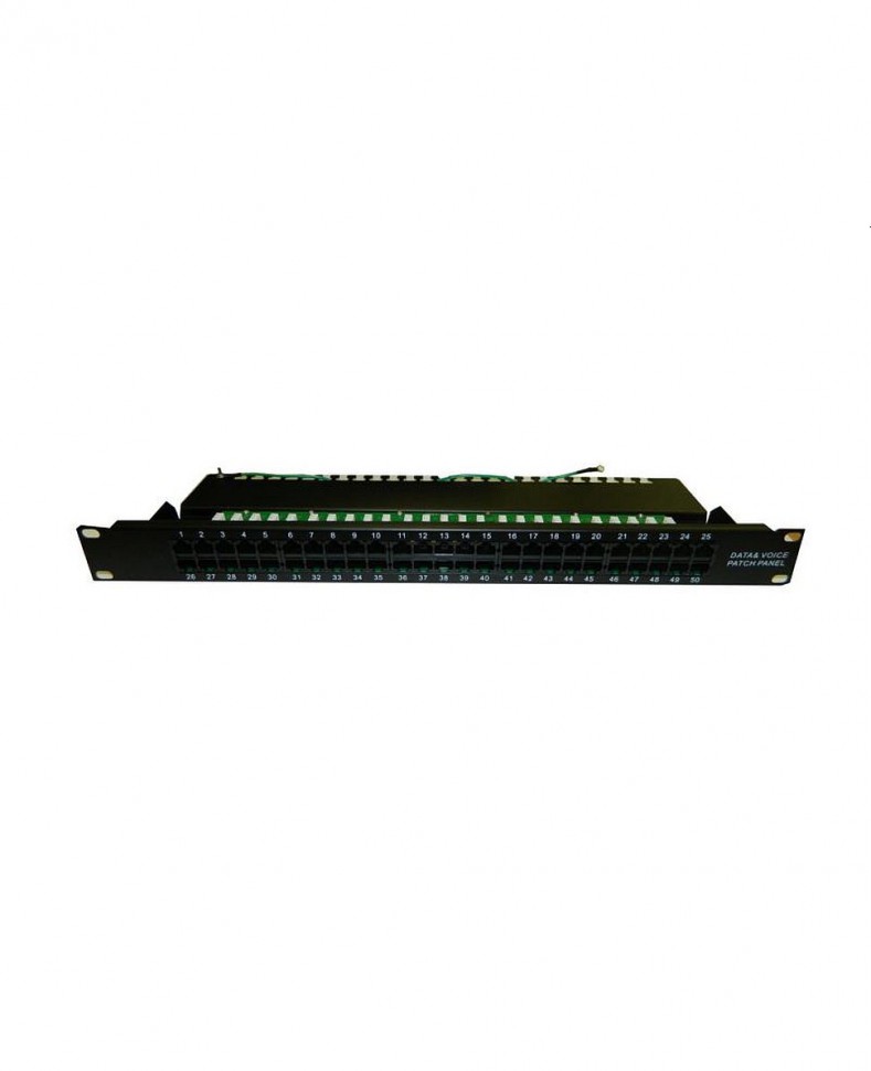 Патч-панель Netko телефонная 19" 1U, 50xRJ-45 8P4C, Cat.3, Krone