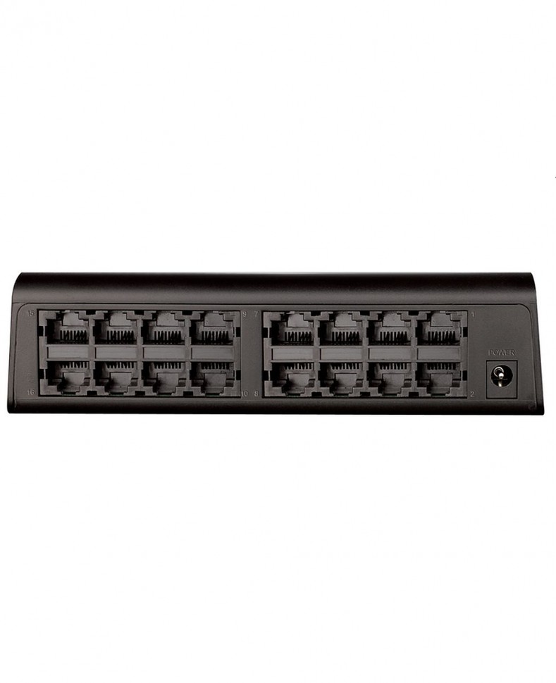 Коммутатор неуправляемый D-Link DES-1016A/E1B с 16 портами 10/100Base-TX и функцией энергосбережения