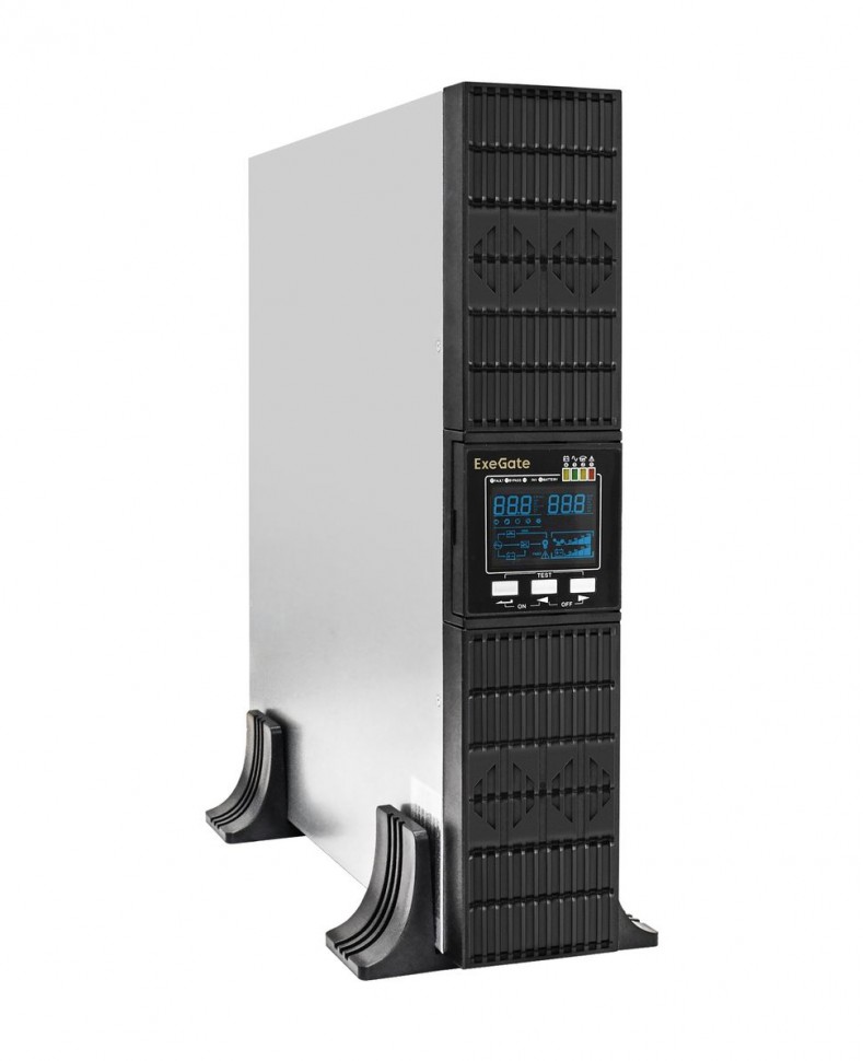 Источник бесперебойного питания ExeGate PowerExpert ULS-3000 Online 3000VA/3000W, LCD, Rackmount 2U/Tower, 1*Schuko+2*C13 , RS232, USB, SNMP-slot
