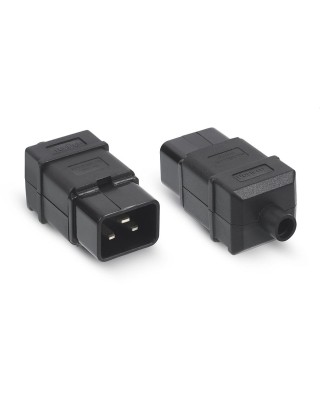 Разъем питания, гнездо IEC С20 250V/16A на кабель, черный