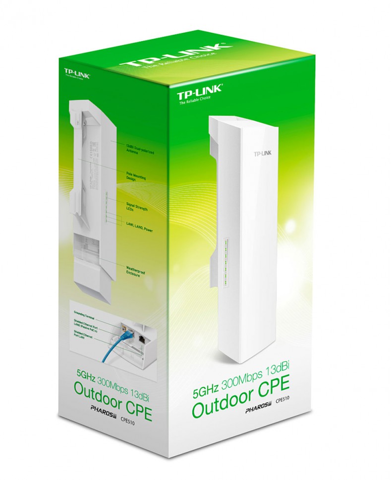 Наружная беспроводная точка доступа TP-Link CPE510 802.11a/n (300Mbps), 5GHz, Passive PoE