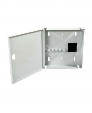 Оптический кросс настенный ШКО-НМ-8-FC сплошная внутренняя панель на 8 FC, ложемент, дверь с замком, металлический