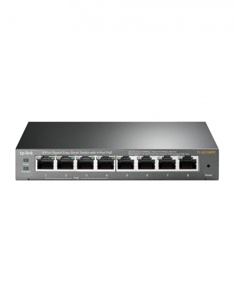 Коммутатор гигабитный управляемый TP-LINK TL-SG108PE с 8 портами 10/100/1000Base-T 4 порта c PoE