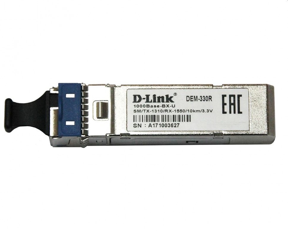 Модуль SFP D-Link 330R/10KM/A1A 1000Base-BX-U, WDM (Tx: 1310 nm, Rx:1550 nm), до 10км