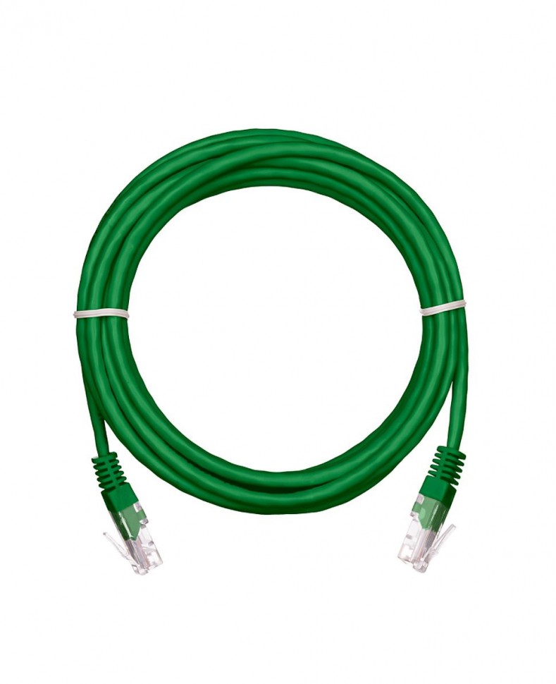 Патч-корд NETLAN UTP 5e кат. медь 3,0 м зеленый