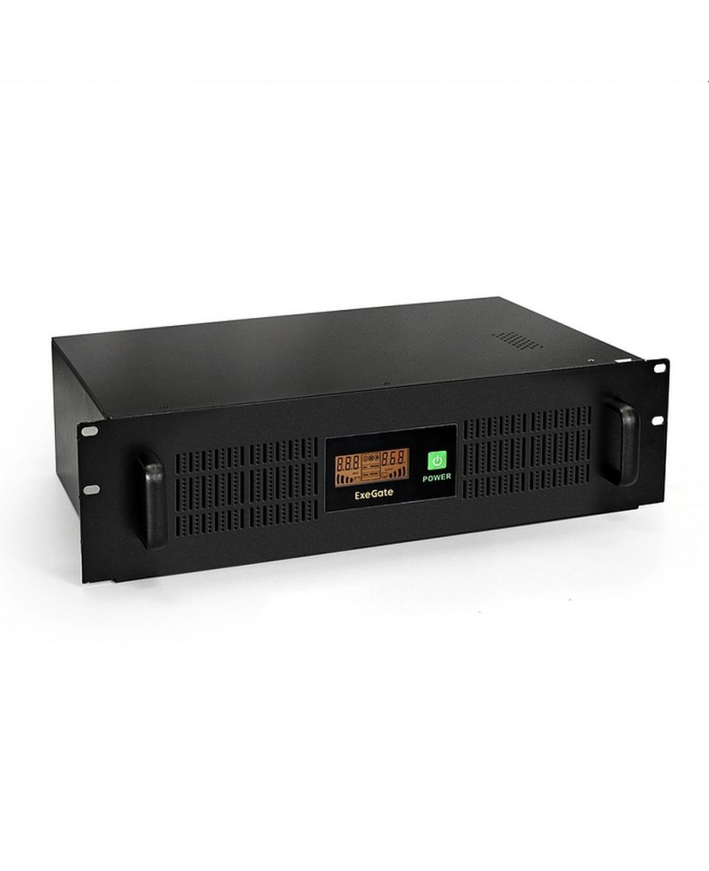 ИБП Exegate Power RM Smart UNL-1500 LCD 1500VA, Black, 2U, 3 евророзетки, USB		