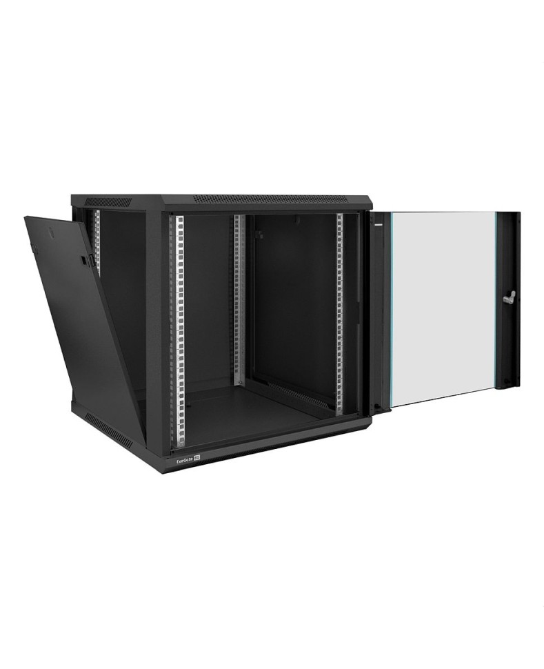 Шкаф настенный 19", 12U, 600x600x635мм, стеклянная дверь, разборный, черный Шкаф настенный 19", 12U, 600x600x635мм, стеклянная дверь, разборный, черный