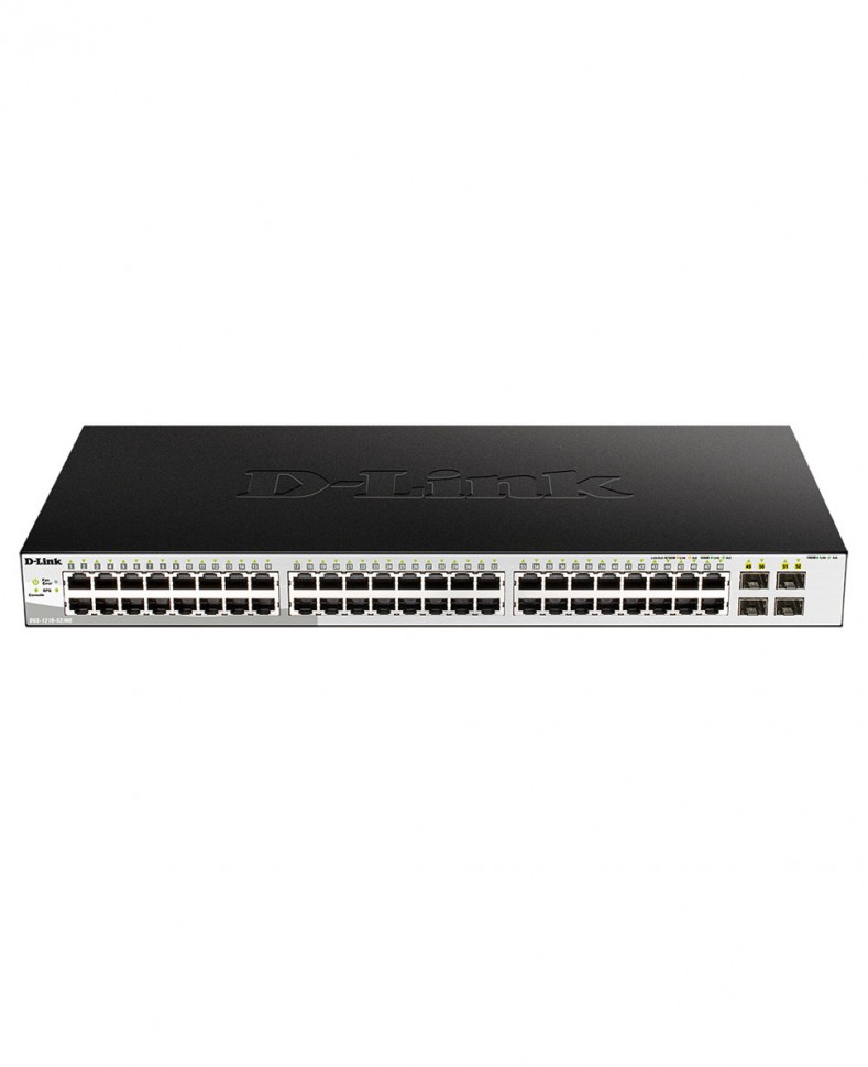 Коммутатор гигабитный управляемый D-Link DGS-1210-52/ME с 48 портами 10/100/1000Base-T и 4 портами 1000Base-X SFP