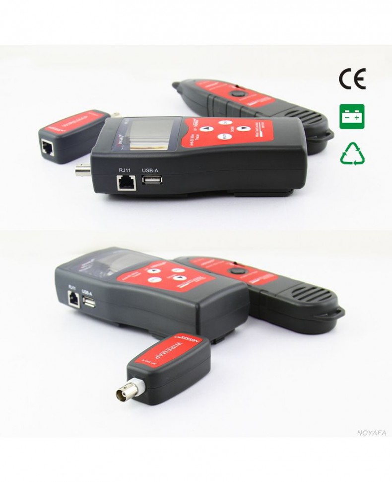 Цифровой кабельный тестер - трассоискатель NF-300 c LCD экраном (RJ-45, RJ-11, BNC, USB) измерение длины кабеля до обрыва