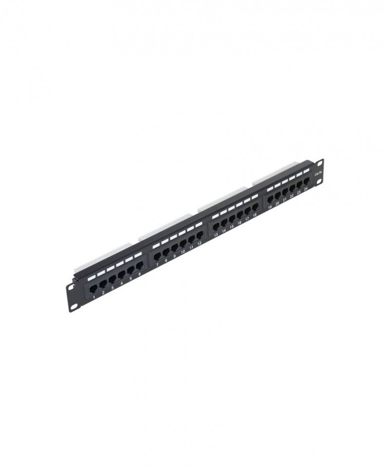 Патч-панель NETLAN UTP 24 порта, RJ45, 5e, 19" 1U, Dual IDC