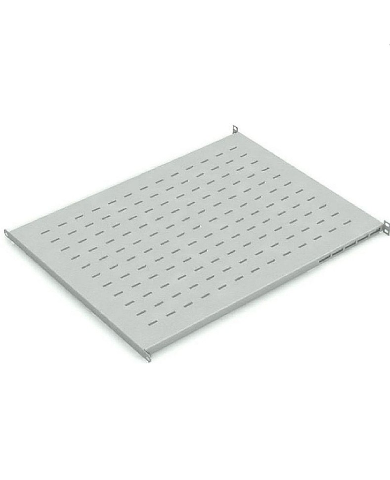 Полка для шкафов глубиной 600 мм 19" 1U, перфорированная, 444x450 мм, с ушками, серая