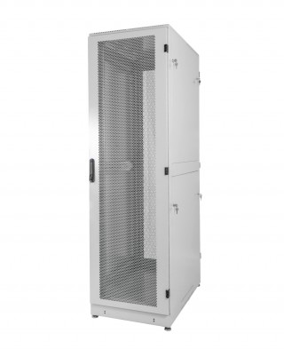 Шкаф серверный напольный 42U (600 × 1200) дверь перфорированная, задние двойные перфорированные