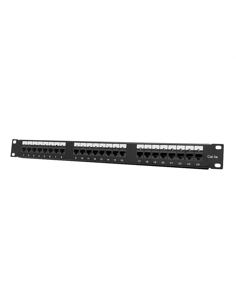 Патч-панель Netko UTP 24 порта, RJ45, 5e, 19" 1U, dual IDC с индикацией портов