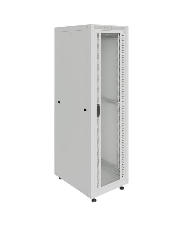 Шкаф напольный 19", 42U, 600х1000x2055мм, дверь стекло, серый