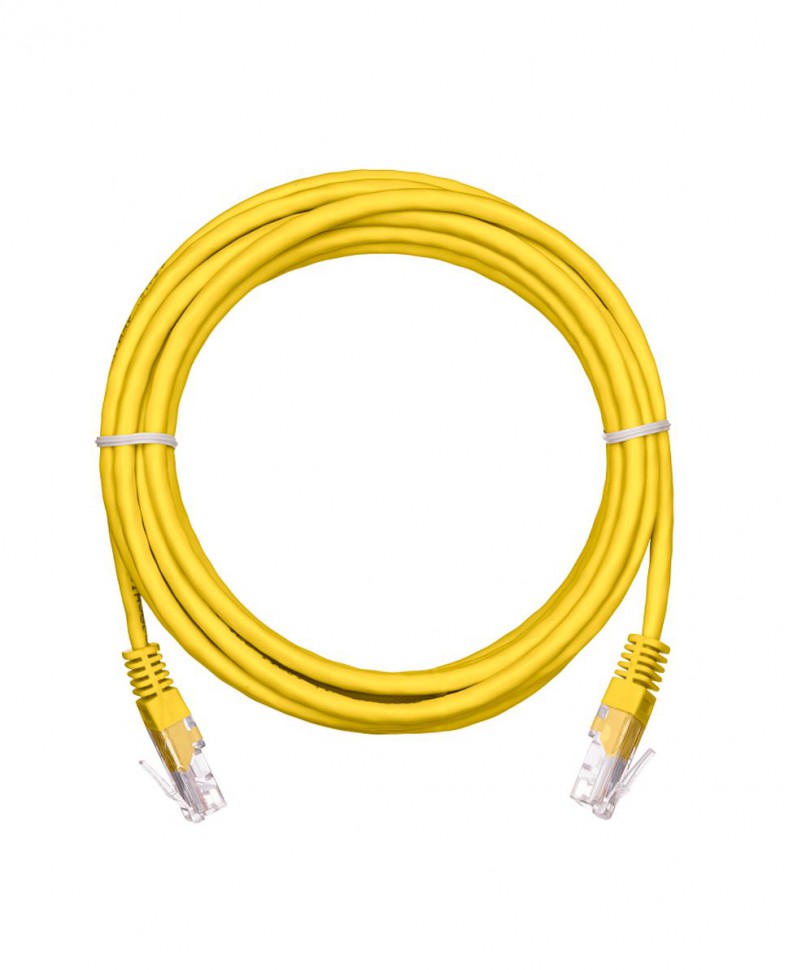 Патч-корд NETLAN UTP 5e кат. медь 1,0 м желтый
