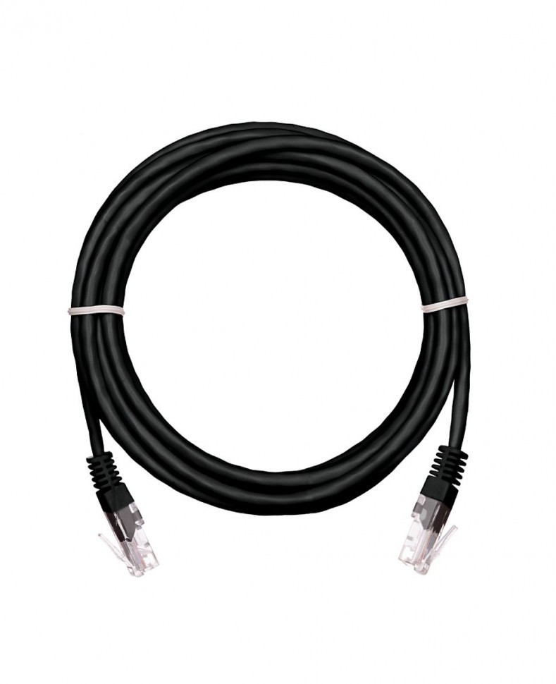 Патч-корд NETLAN UTP 5e кат. медь 1,0 м черный