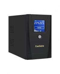 ИБП ExeGate Power Smart ULB-650.LCD.AVR.1SH.2C13 650VA/360W, LCD, AVR, 1xевророзетка, 2xC13, металлический корпус, черный