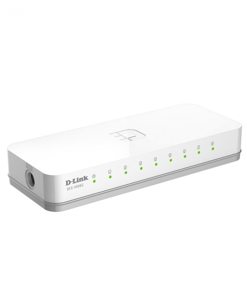 Коммутатор неуправляемый D-Link DES-1008C с 8 портами 10/100Base-TX