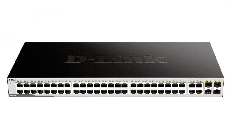 Неуправляемый D-Link DGS-1052 коммутатор с 48 портами 10/100/1000Base-T и 4 комбо-портами 100/1000Base-T/SFP