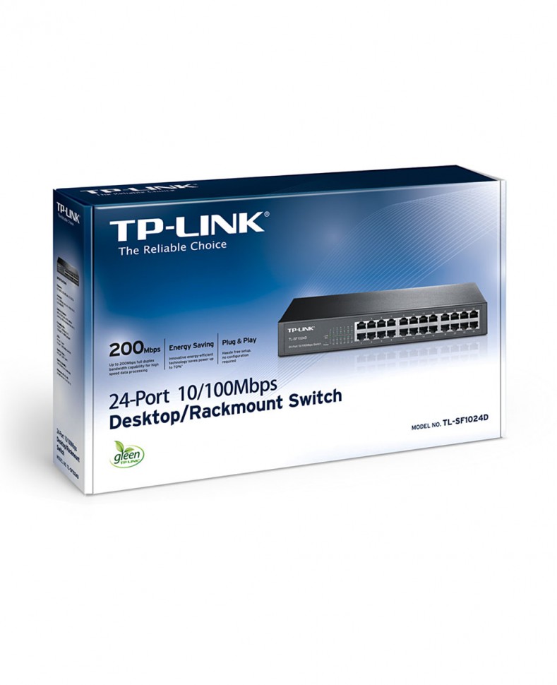 Коммутатор неуправляемый TP-LINK TL-SF1024D с 24 портами 10/100BASE-T