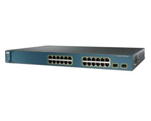 Коммутатор Cisco Catalyst WS-C3560-24PS-S Layer 3, 24 порта 10/100Base-T PoE, 2 порта 1000Base-X (SFP) (некондиция)