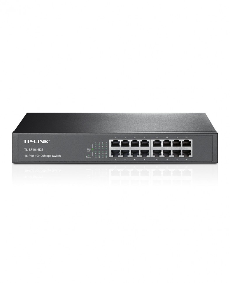 Коммутатор неуправляемый TP-LINK TL-SF1016DS с 16 портами 10/100BASE-T