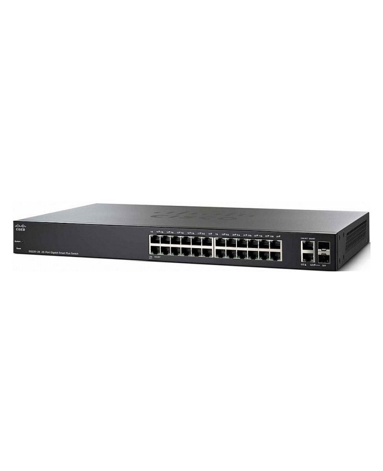 Коммутатор гигабитный управляемый Cisco SG220-26 с 24 портами 10/100/1000Base-T и 2 комбо-портами 100/1000Base-T/SFP