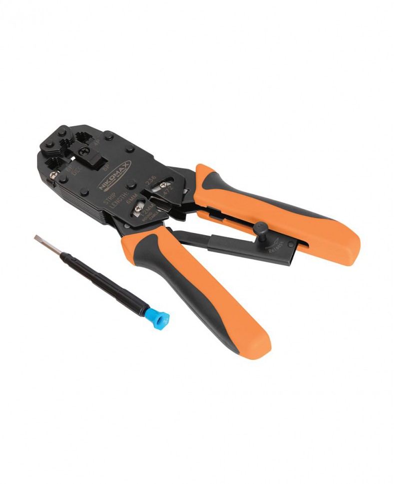 Обжимной инструмент NIKOMAX NMC-2008AR 8p8c(RJ-45), 6p6c(RJ-12), 6p4c(RJ-11), 4p4c(RJ-9)