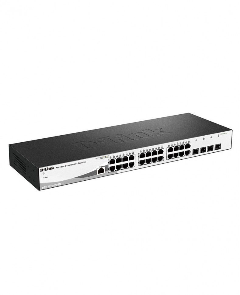 Коммутатор гигабитный управляемый D-Link DGS-1210-28/ME с 24 портами 10/100/1000Base-T и 4 портами 1000Base-X SFP