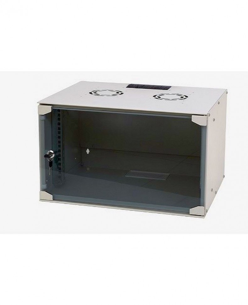 Шкаф настенный NEOMAX 19", 6U, 520x400x370 мм, стеклянная дверь, разборный, серый Шкаф настенный NEOMAX 19", 6U, 520x400x370 мм, стеклянная дверь, разборный, серый
